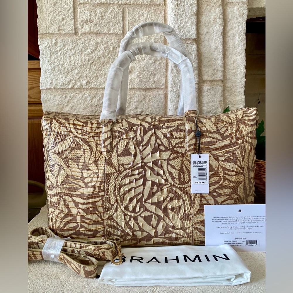 🪴TRAVEL TIME!  (($515)) NWT BRAHMIN STEPPING STONE Melbourne DUXBURY WEEKENDER